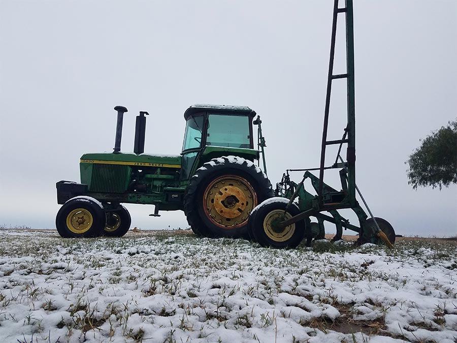 December "Snowy Tractor" by Kayleen May