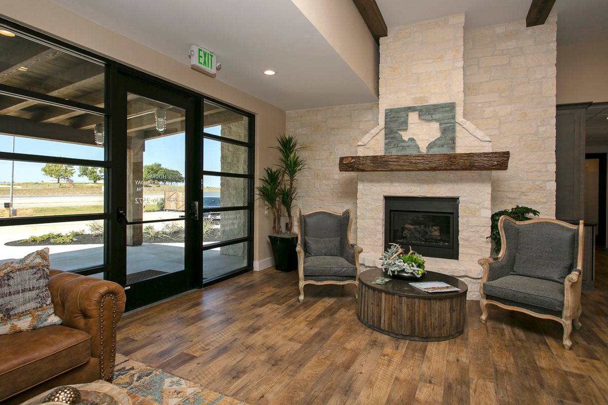 Lobby of Texas Farm Credit in Brenham, Texas.